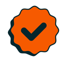 Sello con tilde de verificación